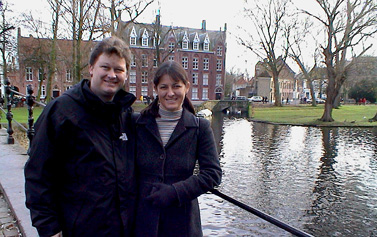 [Mike and Shirley in Bruges on a canal]