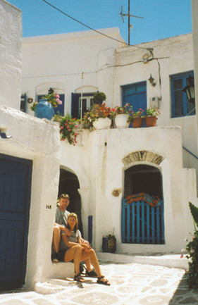 [David and Stacey on island of Paros]