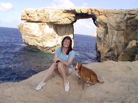 [Shirl in front of Azure window]