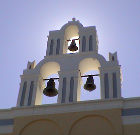 [Bells on church, Santorini]